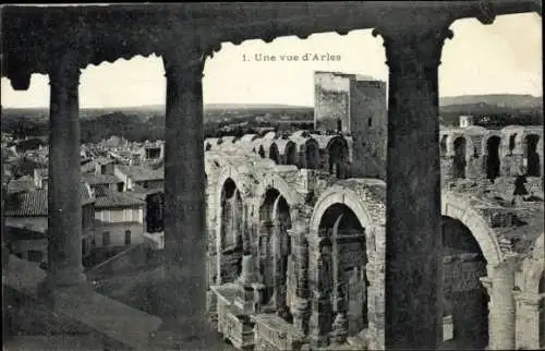 Ak Arles Bouches du Rhône, Teilansicht, Ruine