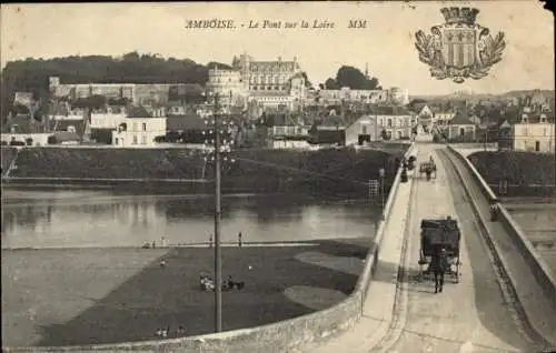 Ak Amboise Indre et Loire, Pont sur la Loire