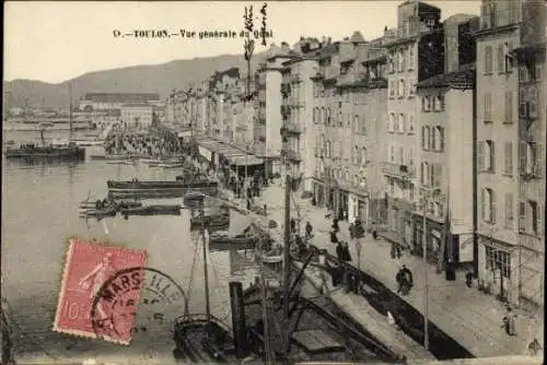 Ak Toulon Var, Gesamtansicht, Quai