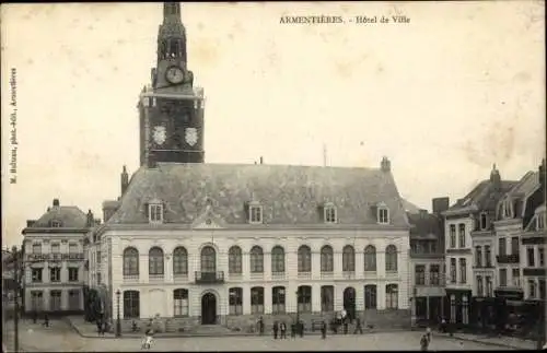 Ak Armentières Nord, Rathaus