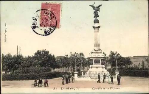 Ak Dunkerque Dünkirchen Nord, Colonne de la Voctoire