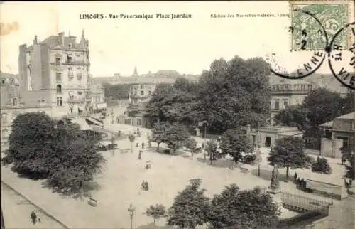 Ak Limoges Haute Vienne, Panorama, Place Jeurdan