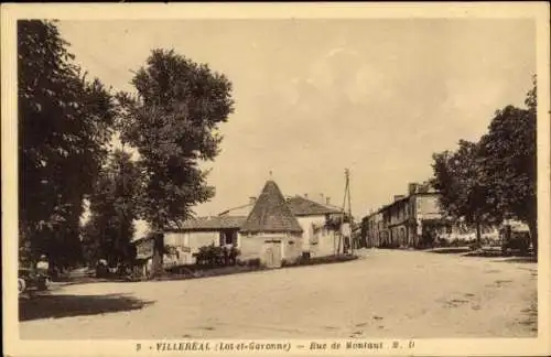 Ak Villeréal Lot et Garonne, Rue de Montaut