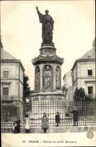 Ak Dijon Côte d'Or, Statue de saint Bernard