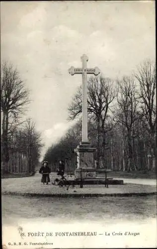 Ak Fontainebleau Seine et Marne, La Croix d'Augas