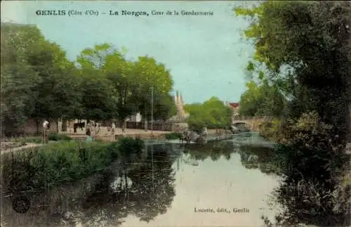 Ak Genlis Côte-d’Or, La Norges, Cour de la Gendarmerie