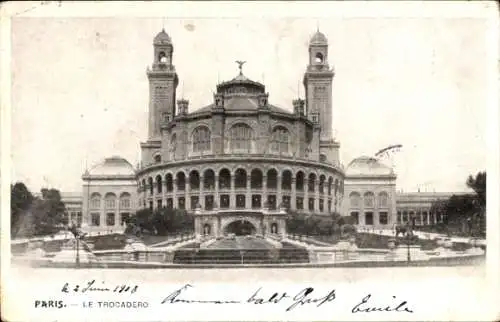 Ak Paris XVI, Trocadéro