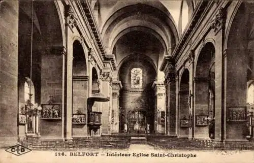 Ak Belfort Beffert Beffort Territoire de Belfort, Kirche St. Christophe