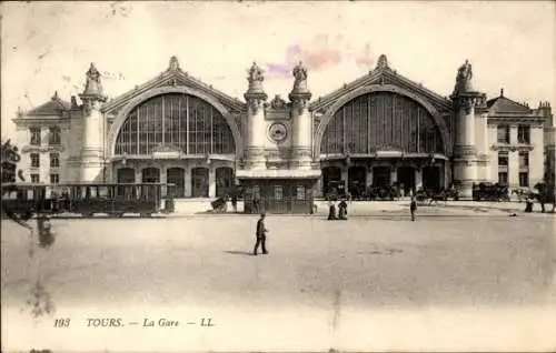 Ak Tours Indre et Loire, Bahnhof