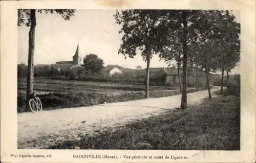 Ak Dagonville Meuse, Gesamtansicht, route de Lignieres