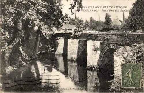 Ak Gouarec Côtes d'Armor, Vieux Pont pres du Canal
