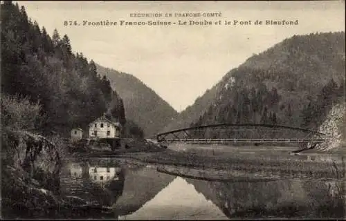 Ak Blaufond Doubs, Brücke