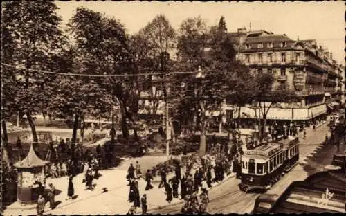 Ak Toulouse Haute Garonne, Rue d'Alsace-Lorraine, Square de Gaulle, Straßenbahn