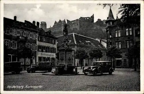 Ak Heidelberg am Neckar, Kornmarkt, Schloss