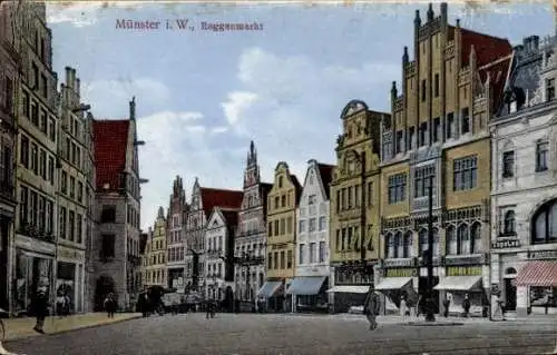 Ak Münster in Westfalen, Roggenmarkt