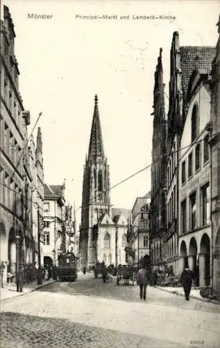 Ak Münster in Westfalen, Principal-Markt, Lamberti-Kirche