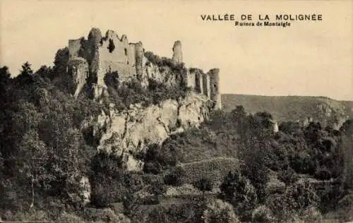 Ak Falaën Onhaye Wallonien Namur, Château de Montaigle, Ruinen, Molignee
