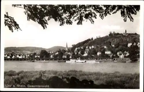 Ak Linz am Rhein, Gesamtansicht der Stadt mit Fluss