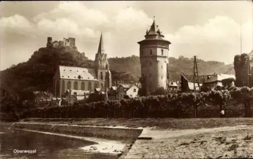 Ak Oberwesel am Rhein, Burg Schönburg, Liebfrauenkirche