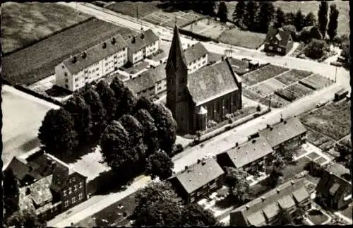 Ak Rheine in Westfalen, Evangelische Johannes Kirche, Luftbild