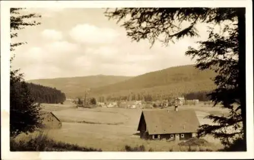 Ak Herrenwies Forbach im Schwarzwald Baden, Panorama, Altes Haus