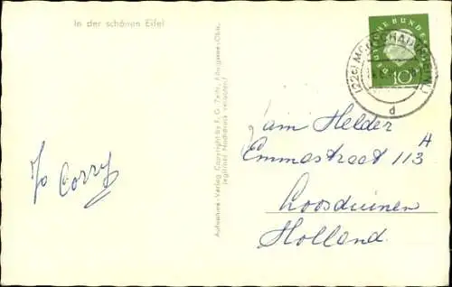 Ak Monschau Montjoie in der Eifel, Ortspartie, Ruine Haller