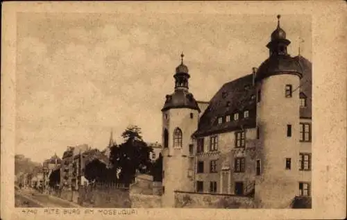 Ak Koblenz am Rhein, Alte Burg am Moselquai