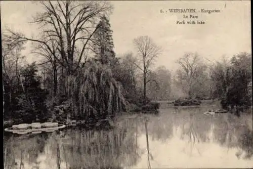 Ak Wiesbaden in Hessen, Kurgarten, Park