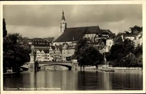 Ak Tübingen am Neckar, Neckaransicht, Eberhardbrücke