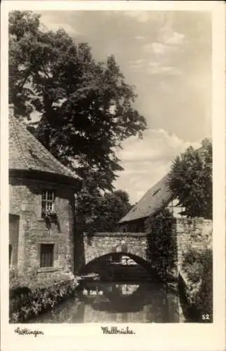 Ak Göttingen, Bismarckhaus mit Wallbrücke