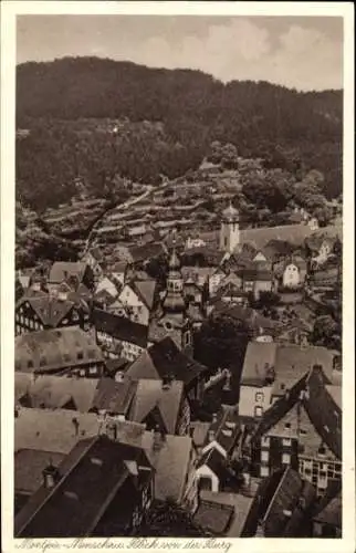 Ak Monschau Montjoie in der Eifel, Blick von der Burg