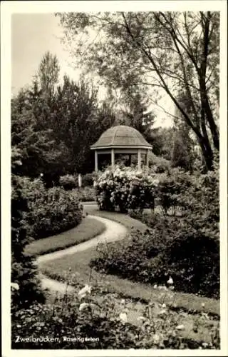 Ak Zweibrücken in der Pfalz, Rosengarten