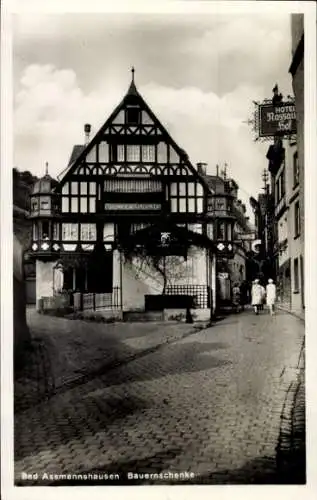 Ak Assmannshausen Rüdesheim am Rhein, Bauernschenke, Hotel Nassauer Hof