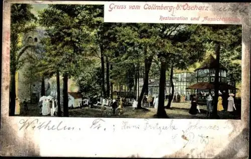 Ak Collmberg Collm Wermsdorf Sachsen, Restauration und Aussichtsturm