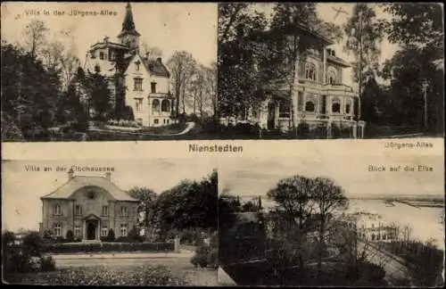 Ak Hamburg Altona Nienstedten, Jürgens-Allee, Elbchaussee, Villen, Elbe