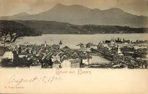 Ak Luzern Stadt Schweiz, Gesamtansicht