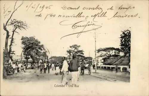 Ak Colombo Ceylon Sri Lanka, Straßenpartie
