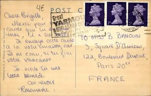 Ak Great Yarmouth, Norfolk, England, Venetian Waterways