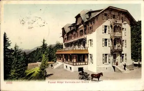 Ak Montana Vermala Kanton Wallis Schweiz, Forest Hotel