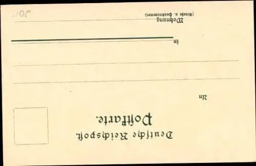 Litho Buxtehude in Niedersachsen, Totale, Harburger Straße, Stadtgraben, Schmied, Hase und Igel