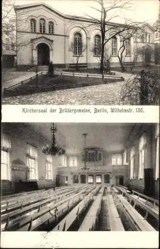 Ak Berlin Mitte, Kirchensaal der Brüdergemeine, Wilhelmstraße 136