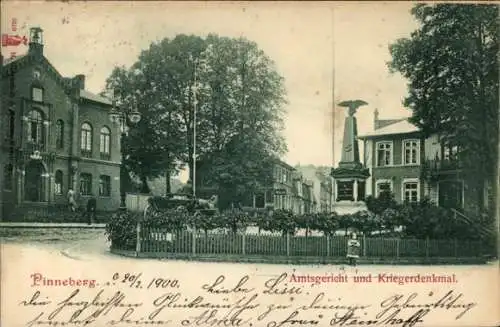 Ak Pinneberg in Holstein, Amtsgericht, Kriegerdenkmal