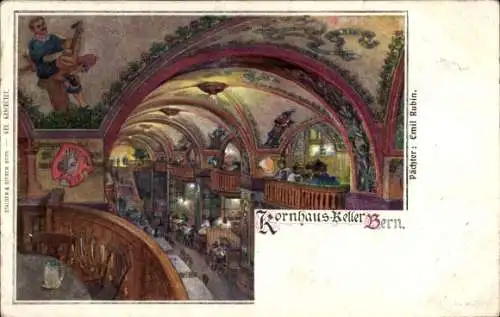 Künstler Ak Bern Stadt Schweiz, Kornhaus Keller