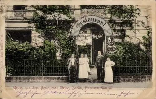 Ak Berlin Prenzlauer Berg, Restaurant Weise, Prenzlauer Allee 32