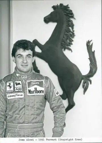Foto Rennfahrer Jean Alesi, Ferrari, 1991