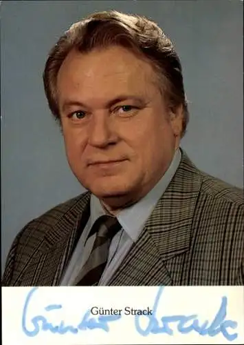 Ak Schauspieler Günter Strack, Autogramm, Portrait, Serie Ein Fall für Zwei