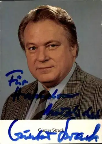 Ak Schauspieler Günter Strack, Autogramm, Portrait, Serie Ein Fall für Zwei