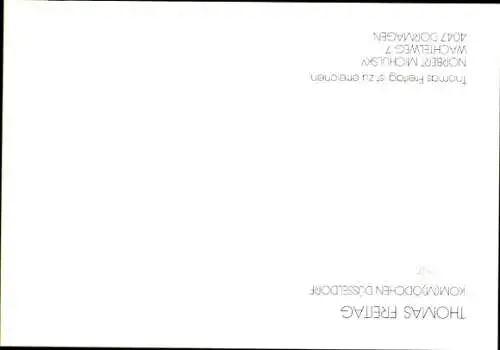 Ak Schauspieler Thomas Freitag, Portrait, Autogramm, Kom(m)ödchen Düsseldorf
