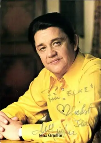 Ak Schauspieler Max Grießer, Portrait, Autogramm