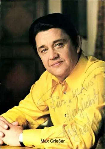 Ak Schauspieler Max Grießer, Portrait, Autogramm